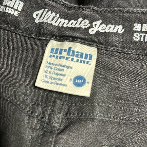Urban Pipeline Boys Black Ultimate Straight Leg Jean Size 20 - Picture 5 of 6